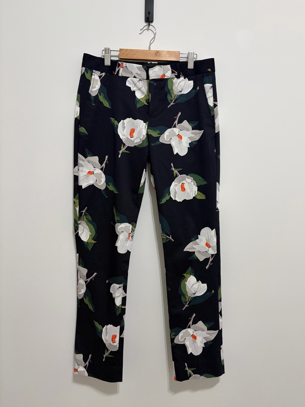 Banana Republic Ryan Navy Floral Tailored Pants